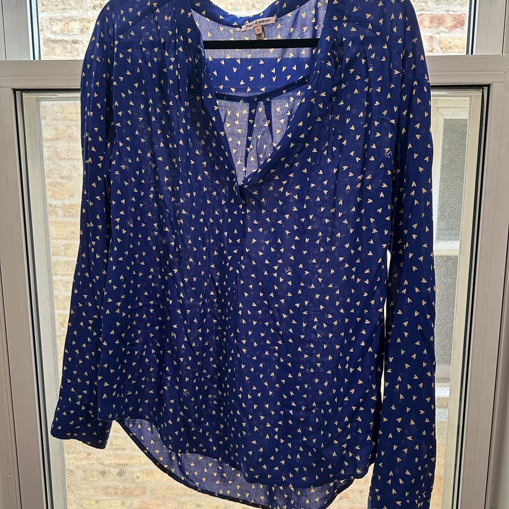 Juicy courture blue sweetheart Patterned Women's Top